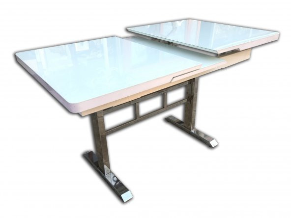 Masa 12502 Ayak Japon Model Metal Nikelaj Çelik Kelebek Yan Açılır Temper Cam - 2