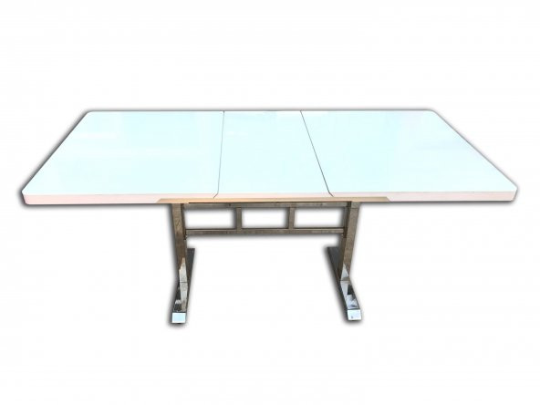 Masa 12502 Ayak Japon Model Metal Nikelaj Çelik Kelebek Yan Açılır Temper Cam - 3