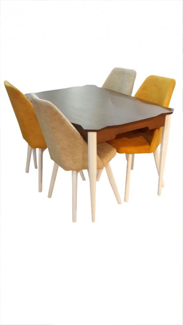 Masa-Sandalye ST PETEK Model Kayın Retro ayak Parlak byz Kalite Kumaş Papel Petek