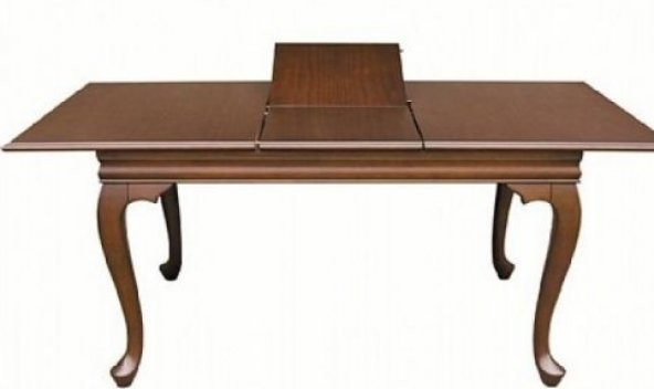 Masa 13739 ASLAN ayak model Klasik Kayın Açıl Parlak ceviz Kayın Kaplama Tabla - 6