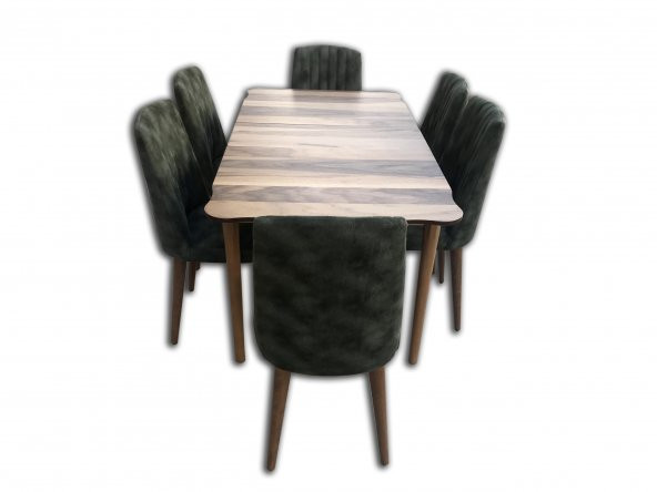 Masa 13774 Kütük desen Dalga kenar TK Kayın Torna RETRO Ayak Dilimli Döşem 6adet - Resim 2