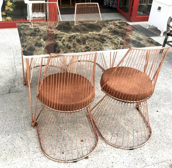 Masa 13798 TEL Sandaly Tk Metal ROSE Bakır Japon ayk MDF siyh desen Tabla El yapı ürün görseli