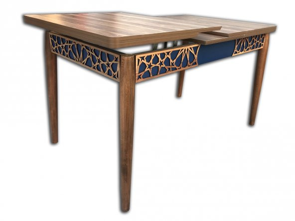 Masa 13779 MOTİF Model Kayın Retro Ayak Parlak Ceviz renk Orta Açıl Masa El yapım - Resim 3