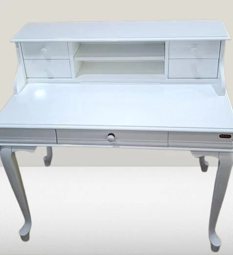 Çalışma Masa 13883 ST Klasik Model Kayın Aslan Ayak Beyaz Porselen Kulp El YapıM - 5