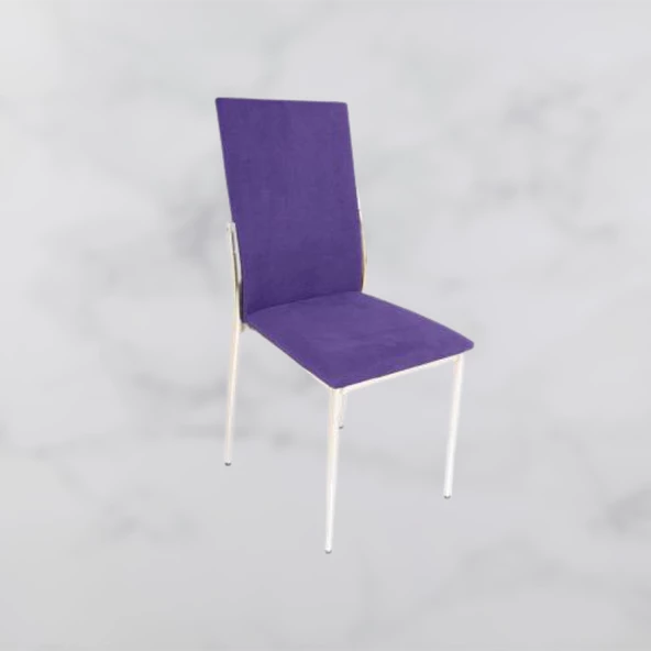Sandalye 19710 Gözde Model metal transmisyon Çelik nikelaj Ayk Mor Kumaş El yapım - 3
