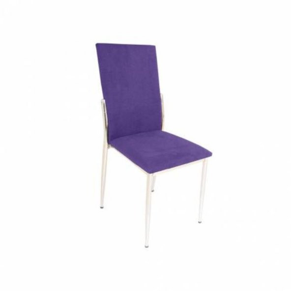 Sandalye ST Gözde Model metal transmisyon Çelik nikelaj Ayk Mor renk Kumaş Elyapı