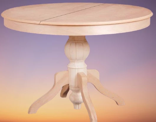 Masa Baba 14559 ıhlamur Ayak Kayın Kaplama MDF Tabla Çap 120 Açıl El Yapım - Resim 4