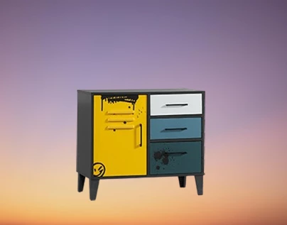 Şifonyer Urlu 14504 MİX SARI İnovasyon Model Üç Çekmece Dolaplı Kaliteli Suntalam