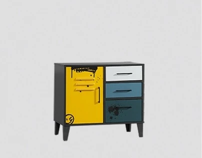 Şifonyer Urlu 14504 MİX SARI İnovasyon Model Üç Çekmece Dolaplı Kaliteli Suntalam - 2