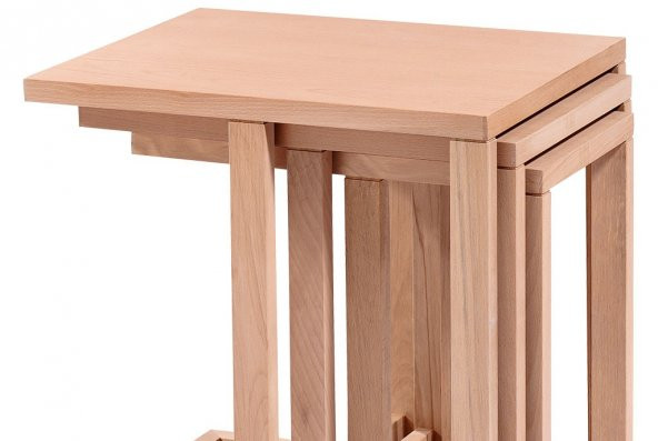 Zigon ILGZ 17570 C MODEL 3LÜ Sehpa HAM KAYIN Torna ayak Klasik Tekerlekli El Yapı - Resim 2