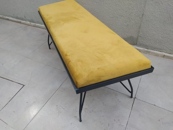 Sandalye ST BENC PENYEZ Klasik Metal Siyah fırın Boya Hardal Balkon-Bahçe - 5