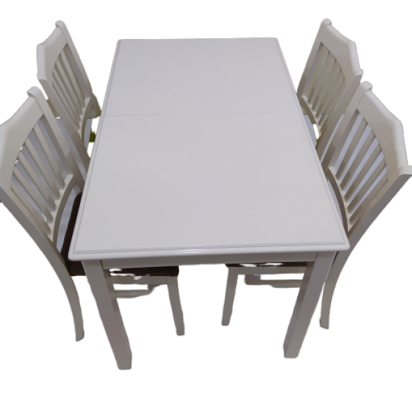 Masa ÇITALI Tk 13548 Kayın Torna Ayak sandalye açıl masa Parlak beyaz Lake Elyapı - Resim 3