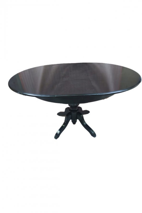 Masa Baba 14564 ıhlamur ayak Kayın Kaplama MDF Tabla Parlak Siyah Açılır El yapım - 6