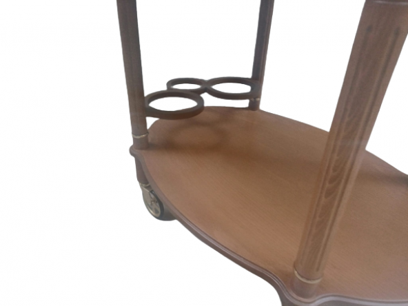 Servis Araba 19395 Teker küçük Model Kayın Natüre Ceviz Yemek dağıtım El Yapım - 2