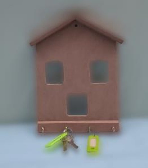 Hobi Dekoratif 90061 Model Anahtarlık Kutu Ham Ahşap MDF El Yapım - 5