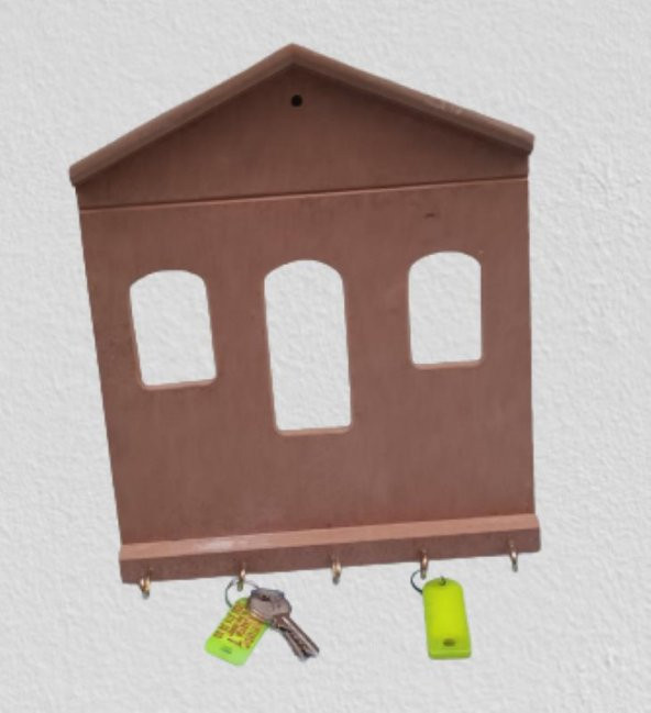 Hobi 90060 Dekoratif Model Anahtarlık Asma Kutu HAM Ahşap MDF El Yapım - 8