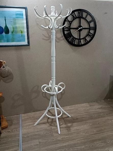 Askılık 19393 Bambu Modl DEMONTE Parlak Beyz Lake Boya Sağlam Şık Demont El Yapım - 10