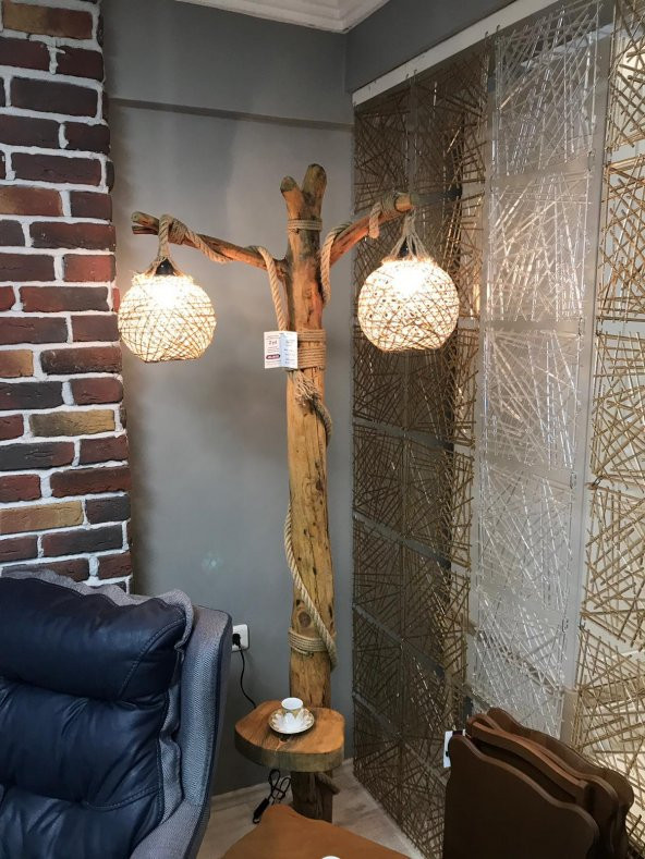 Lambader 12658 sarmaşık 2li Avize HORON Doğal Kuru Zeytin veya çam dalı El Yapım