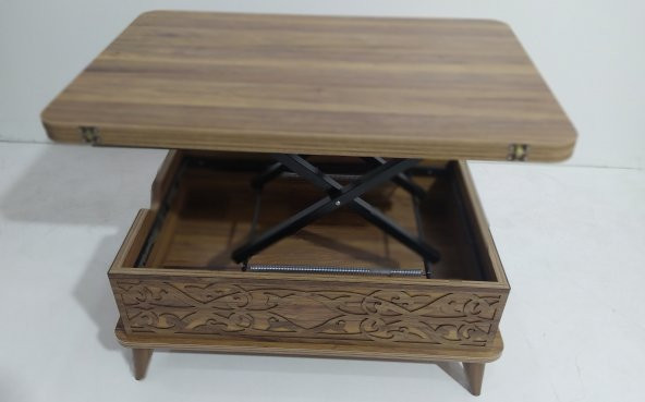 Akıllı Sihirli 17247 Fonksiyonl Hem masa hem orta sehpa Hard suntalem Koyu Ceviz - 3