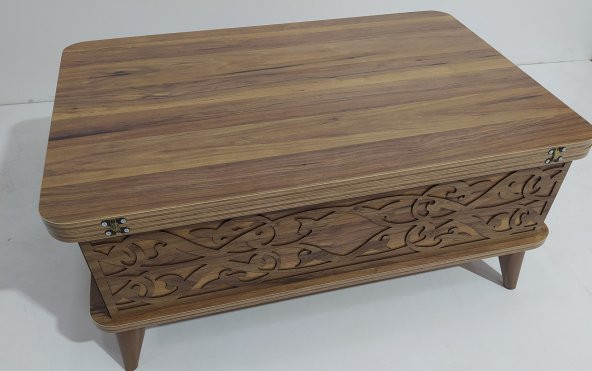 Akıllı Sihirli 17247 Fonksiyonl Hem masa hem orta sehpa Hard suntalem Koyu Ceviz - 5