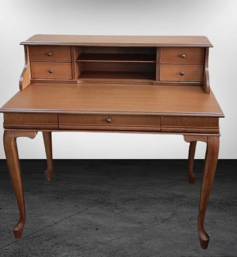 Çalışma masa ST 17345 Klasik Model Kayın Aslan Ayak CEVİZ Eskitme Kulp El Yapım - 7