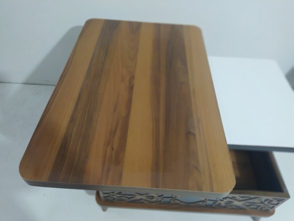 Akıllı Sihirli 17248 Sehpa Fonksiyonl Hem masa orta Hard suntalem Koyu Ceviz renk - Resim 3