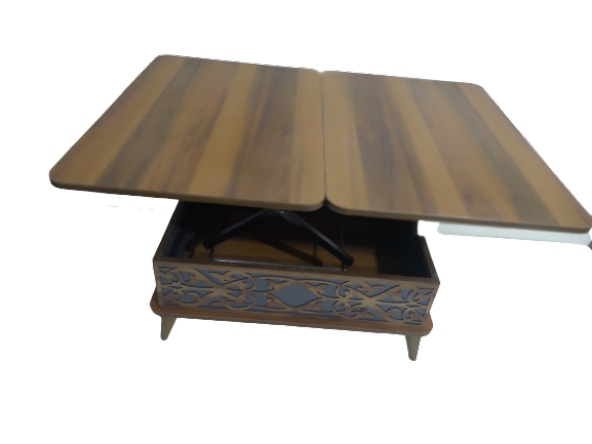 Akıllı Sihirli 17248 Sehpa Fonksiyonl Hem masa orta Hard suntalem Koyu Ceviz renk - Resim 4