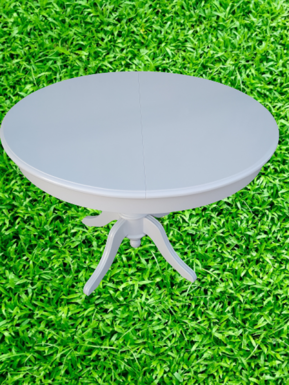 Baba Masa Ihlamur Ayak Açılır Klasik 120cm Ahşap MDF Parlak Beyaz Lake El yapım - 5