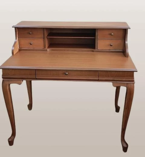 Çalışma masa ST 17345 Klasik Model Kayın Aslan Ayak CEVİZ Eskitme Kulp El Yapım - 8