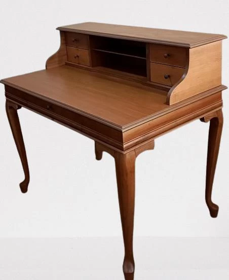 Çalışma masa ST 17345 Klasik Model Kayın Aslan Ayak CEVİZ Eskitme Kulp El Yapım - 4