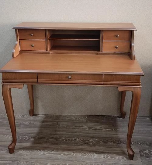 Çalışma masa ST 17345 Klasik Model Kayın Aslan Ayak CEVİZ Eskitme Kulp El Yapım - 11