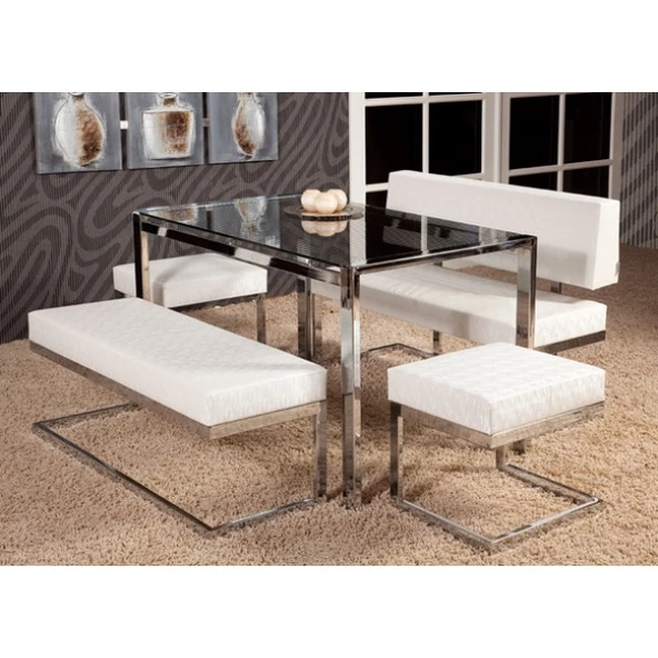 Masa-LOCA BANK tk 17347 Model Metal Nikelaj Suni deri Kırılmaz Temper Cam masa - Resim 4