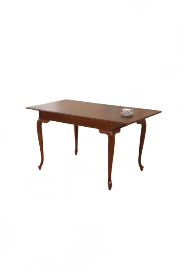 Masa 17703 LÜKENS ASLAN ayak model Kayın torna Açılır Parlak ceviz Tabla El Yapım - 3