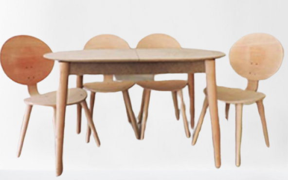 Masa-RETRO ST Papel Takım model Kayın kaplama sandaly HAM ürün Oval sırt yuvarlak