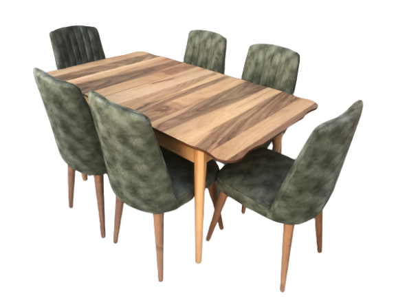 Masa-Sandalye 17914 KÜTÜK DESEN Tk Model Kayın Retro ayak Açılır 6 çizgi sandalye - 2