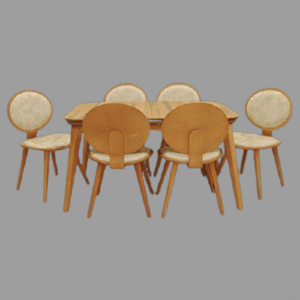 Masa-PAPEL 17776 Oval Sırt Klasik Sandalye Model Tk Kayın kaplam torna RETRO Açıl - 2