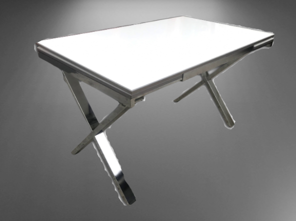 Masa 18120 Model Metal nikelaj X ayak glosspan tabla yan açılır El Yapım - 2