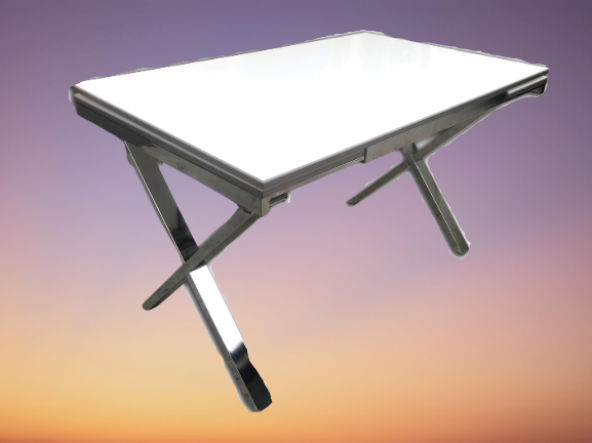Masa 18120 Model Metal nikelaj X ayak glosspan tabla yan açılır El Yapım - 3