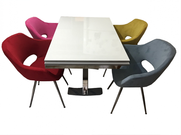 Masa 17966 X Takım Metal nikelaj ayak Yan Açıl Glosspan Tabla Monaco Dökme sünger - Resim 2