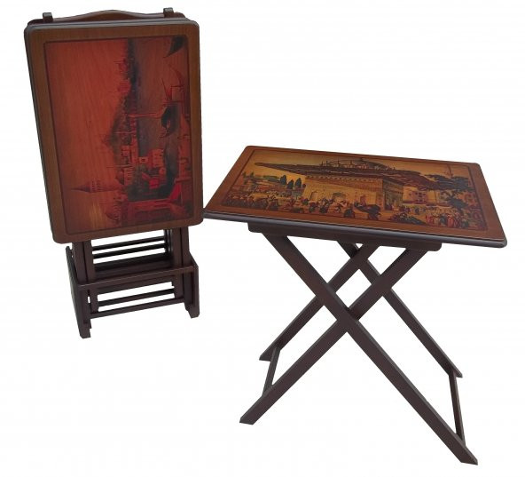 ÇANTA zigon 13692 DİKDÖRTGEN Resimli Model shpa Kayın Parlak Ceviz Natüre El Yapı - 2