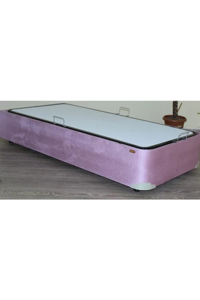 Baza 18227 Tay Tüy Pembe Kumaş Metal Transmisyon Çelik Baza 120*200cm El Yapım - 2