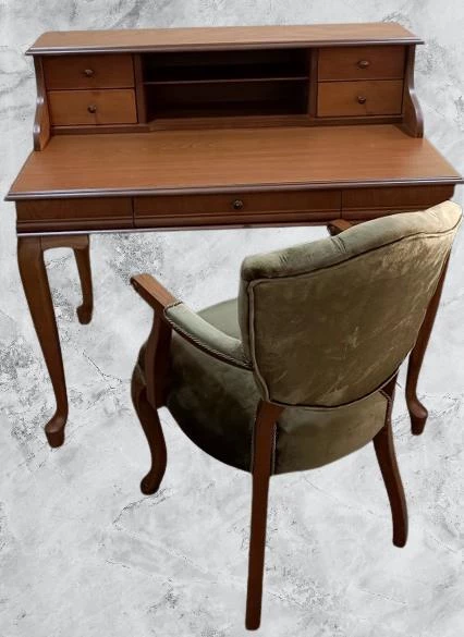 Çalışma Masa Klasik-Berjer 18205 ST Ceviz BabyFace Kumaş Aslan Ayak Eskitme Kulp - 4