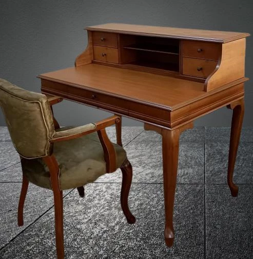 Çalışma Masa Klasik-Berjer 18205 ST Ceviz BabyFace Kumaş Aslan Ayak Eskitme Kulp - 5