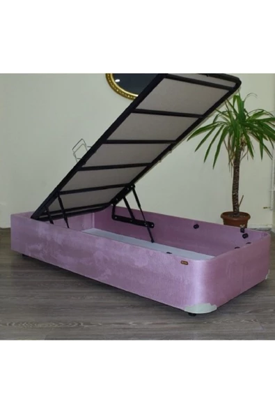 Baza 18227 Tay Tüy Pembe Kumaş Metal Transmisyon Çelik Baza 120*200cm El Yapım - 4