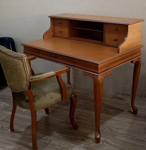 Çalışma Masa Klasik-Berjer 18205 ST Ceviz BabyFace Kumaş Aslan Ayak Eskitme Kulp - 9