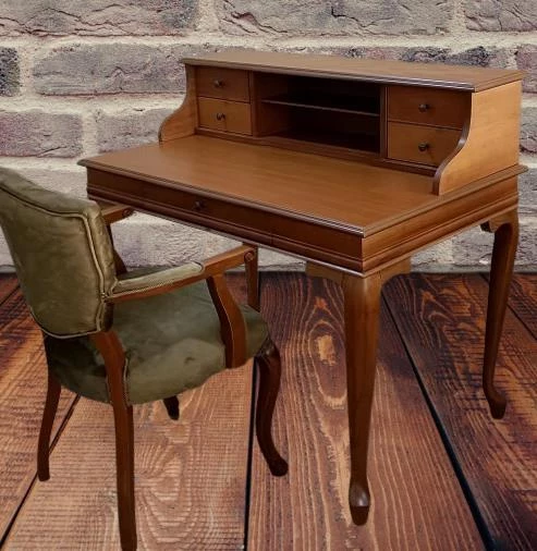 Çalışma Masa Klasik-Berjer 18205 ST Ceviz BabyFace Kumaş Aslan Ayak Eskitme Kulp - 6