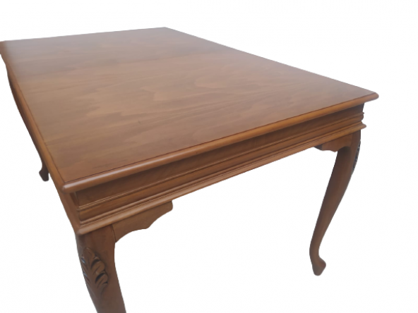 Masa 18486 Klasik Model Kayın torna aslan ayak Parlak CEVİZ Natüre Boya El yapım - 7