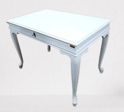 Çalışma Masa ST 19421 Klasik model Kayın Aslan Ayak Beyaz lake boya Porselen Kulp - 2