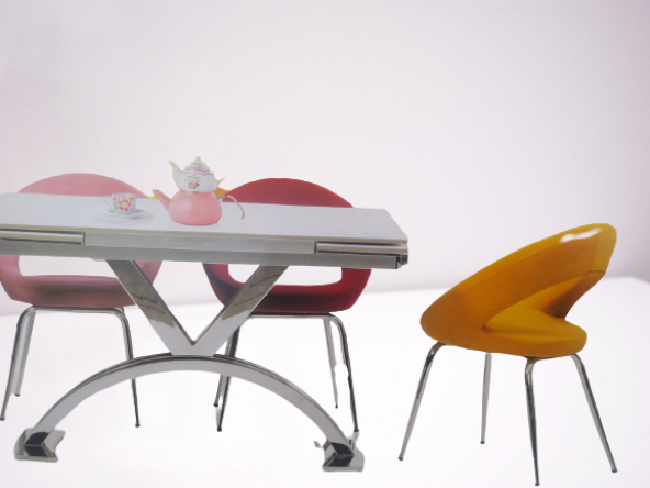 Masa ST İNCİ SNT C Model Metal Nikelaj Ayak Masa Metal ŞARK Dökme Sünger Sandalye