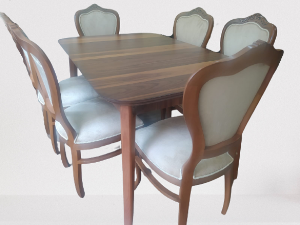 Masa 18497 MUZ AYAK Model Sandalye Kayın Lükens Aslan Cevz YAN Açıl tabla El yapı